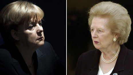 Angela Merkel y Margaret Thatcher